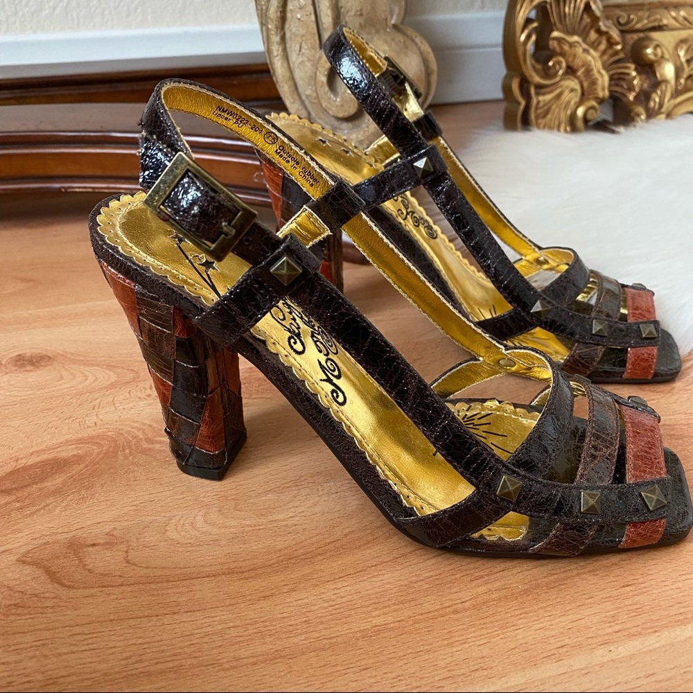 Naughty Monkey Patchwork Heels Nwot - image 4